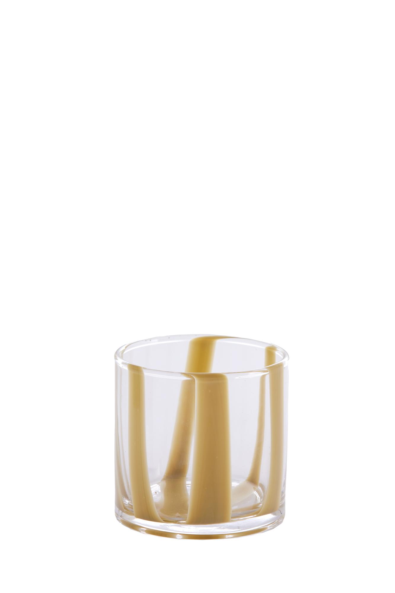Mulot Theelicht Ø10x10 cm glas helder-crème