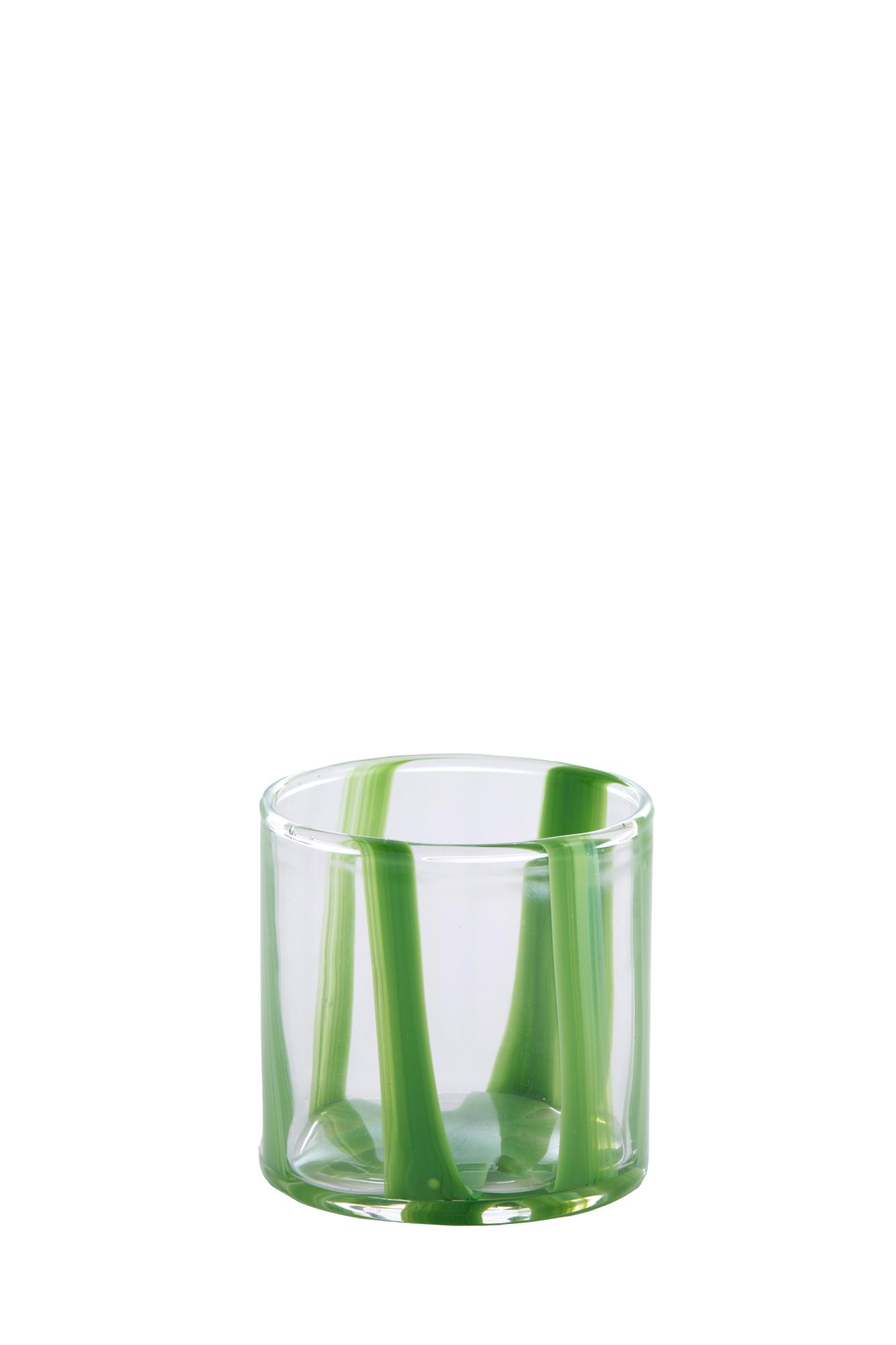 Mulot Theelicht Ø10x10 cm glas helder-groen