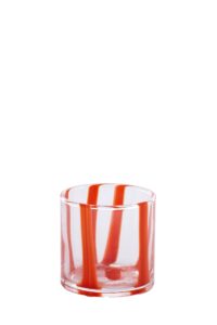 Mulot Theelicht Ø10x10 cm glas helder-koraal