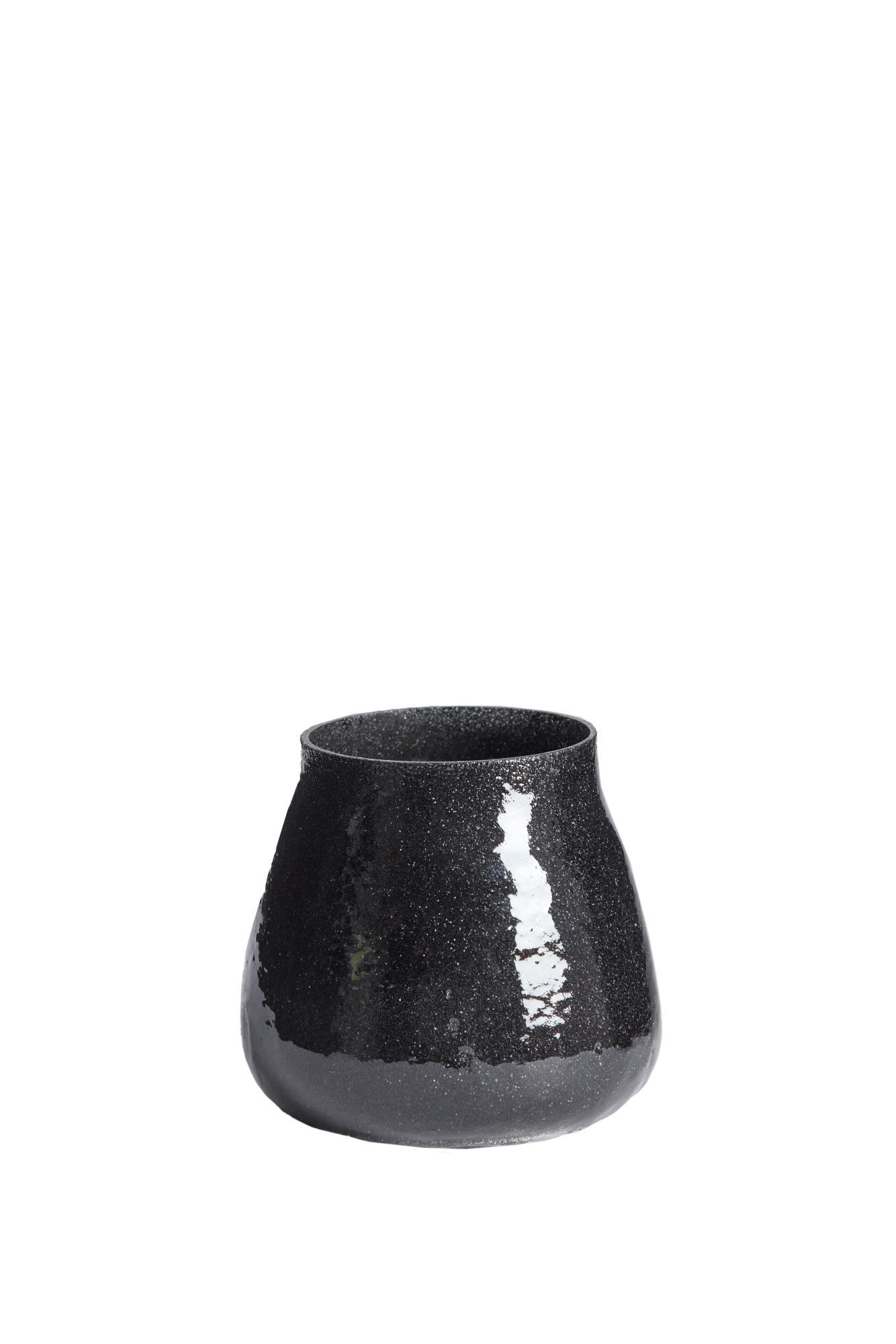 Legoli Theelicht Ø9x9 cm glitter zwart