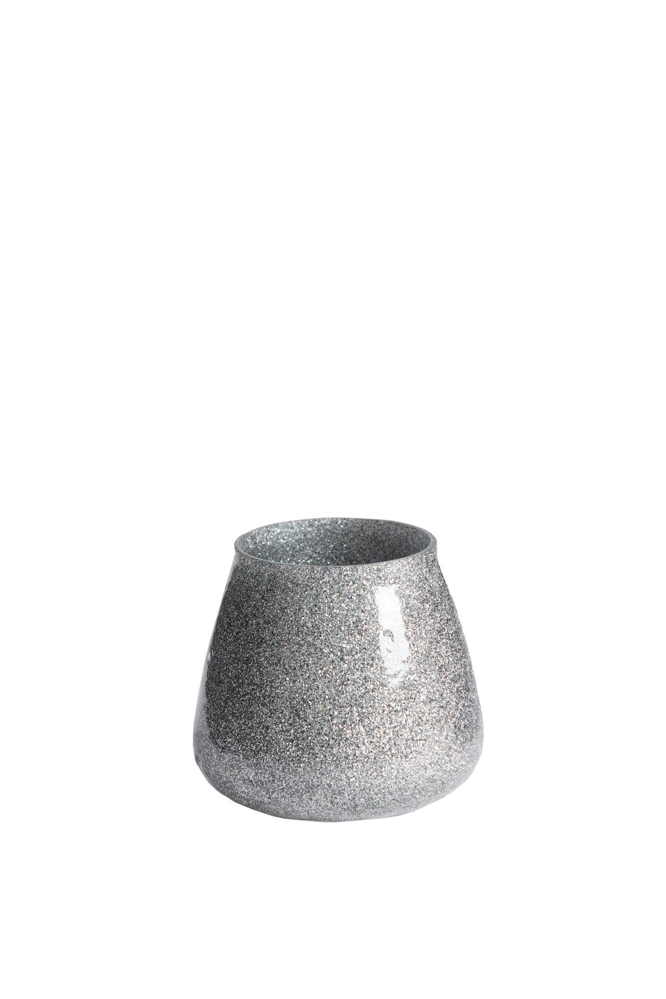 Legoli Theelicht Ø9x9 cm glitter zilver
