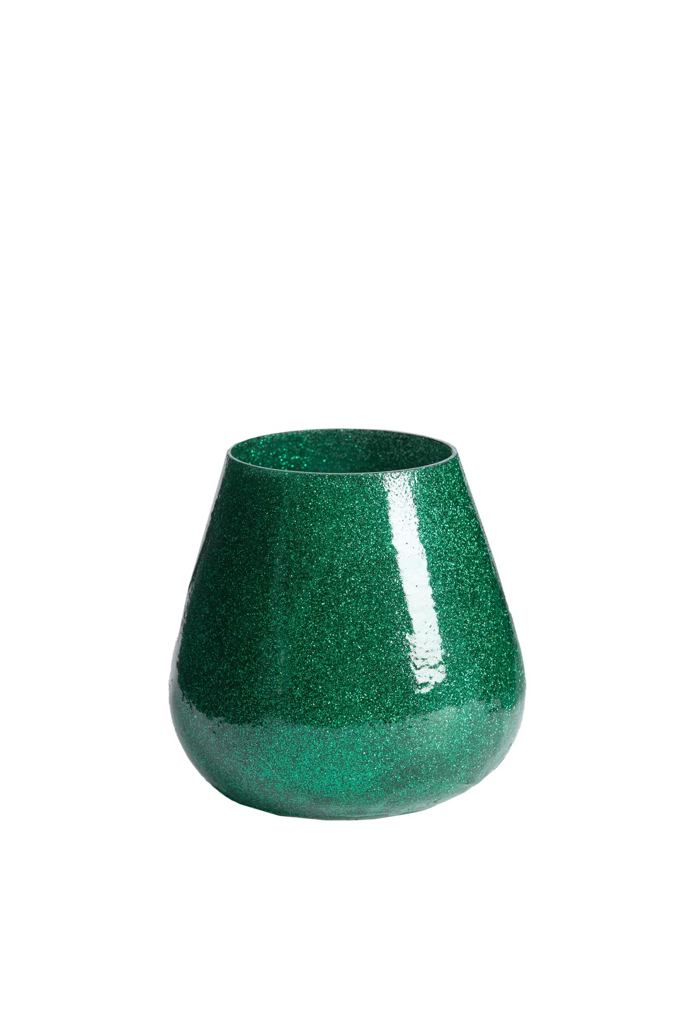 Legoli Theelicht Ø12x12 cm glitter donker groen