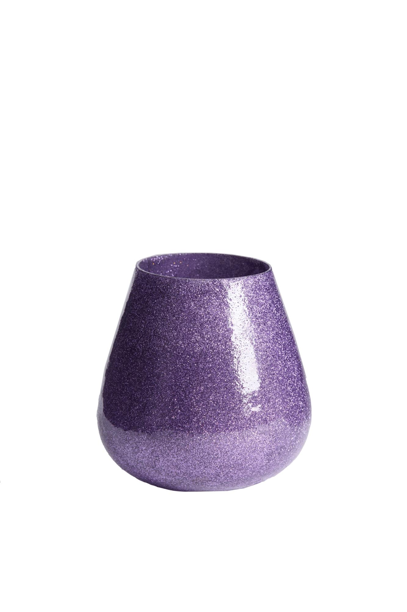 Legoli Theelicht Ø12x12 cm glitter paars