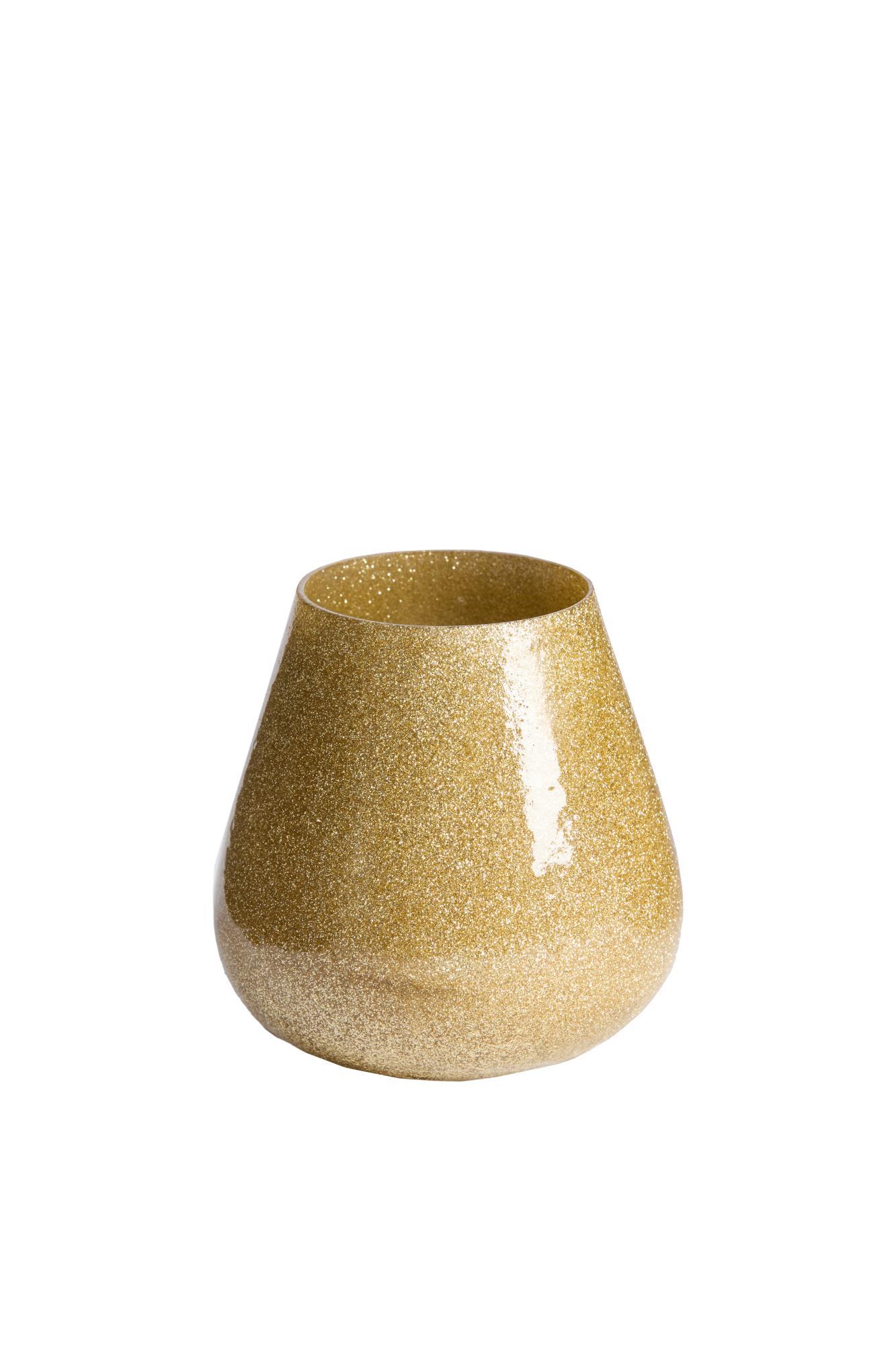 Legoli Theelicht Ø12x12 cm glitter licht goud