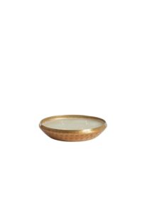 Abba Schaal met kaars Ø15x4 cm licht goud