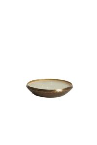 Abba Schaal met kaars Ø15x4 cm antiek goud