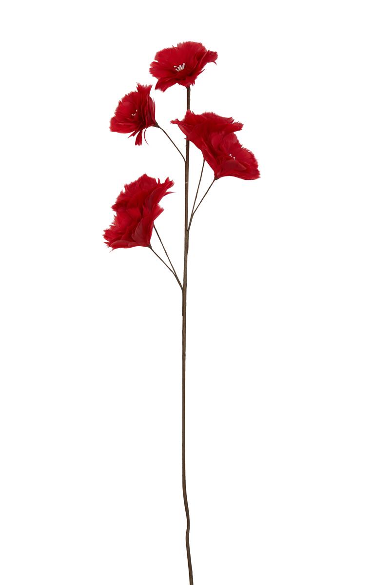 Flower Ornament 6 bloemen 25x90 cm rood