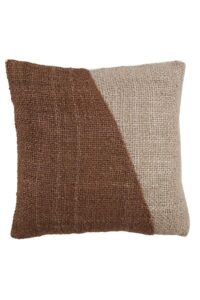 Canberra Kussen 45x45 cm donker bruin+beige
