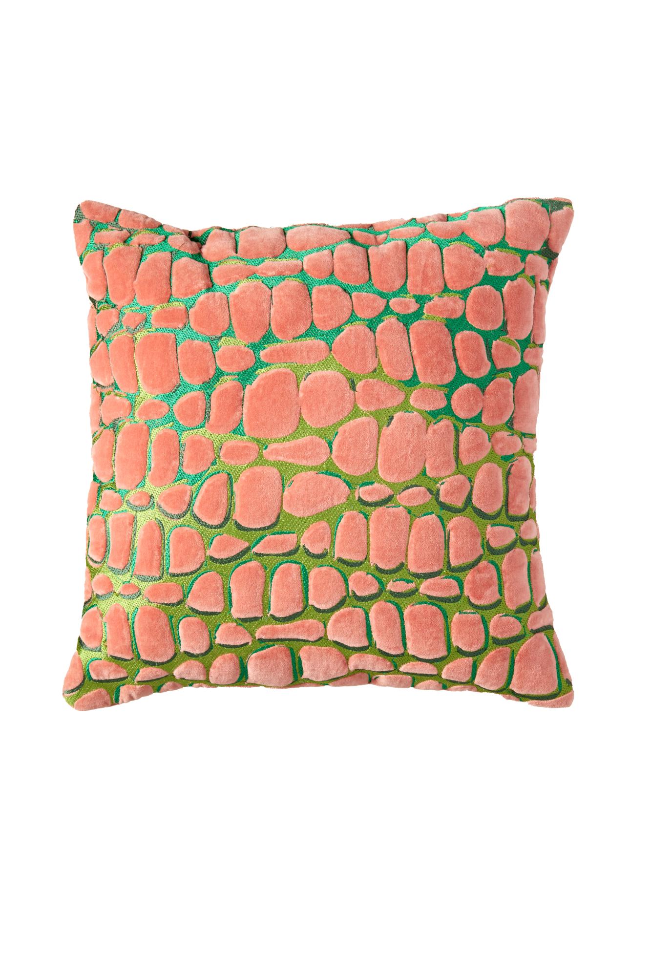 Tomba Kussen 45x45 cm groen+koraal