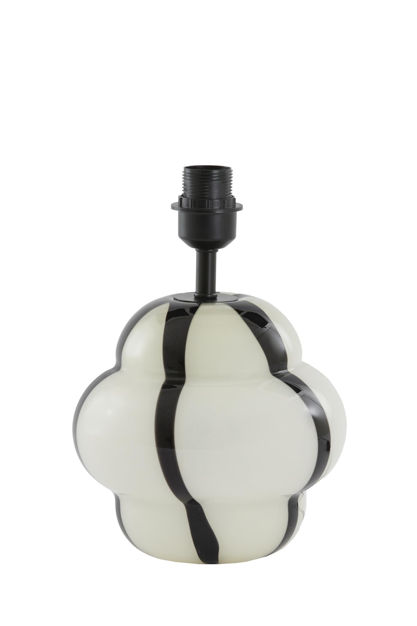 Ylien Lampvoet Ø22x28 cm glas crème-zwart+zwart
