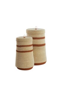 Bellagio Mand S/2 Ø26x45+Ø33x52 cm zeegras crème+terracotta