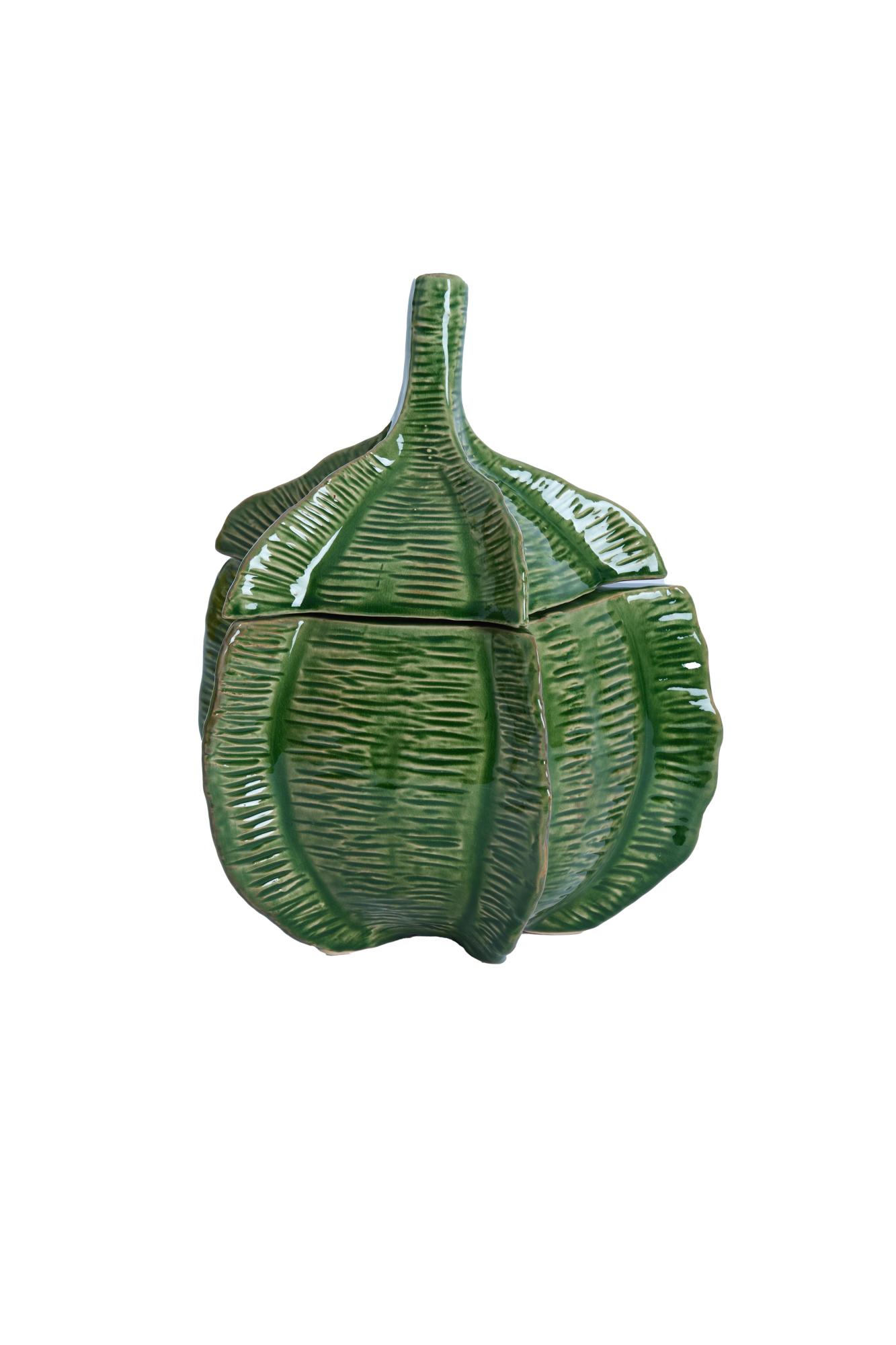 Sabara Deco box Ø21x27 cm glans groen