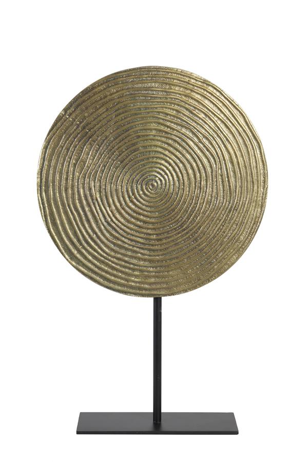 Rawas Ornament op voet 35x10x56 cm ruw a brons cirkel-m zwrt