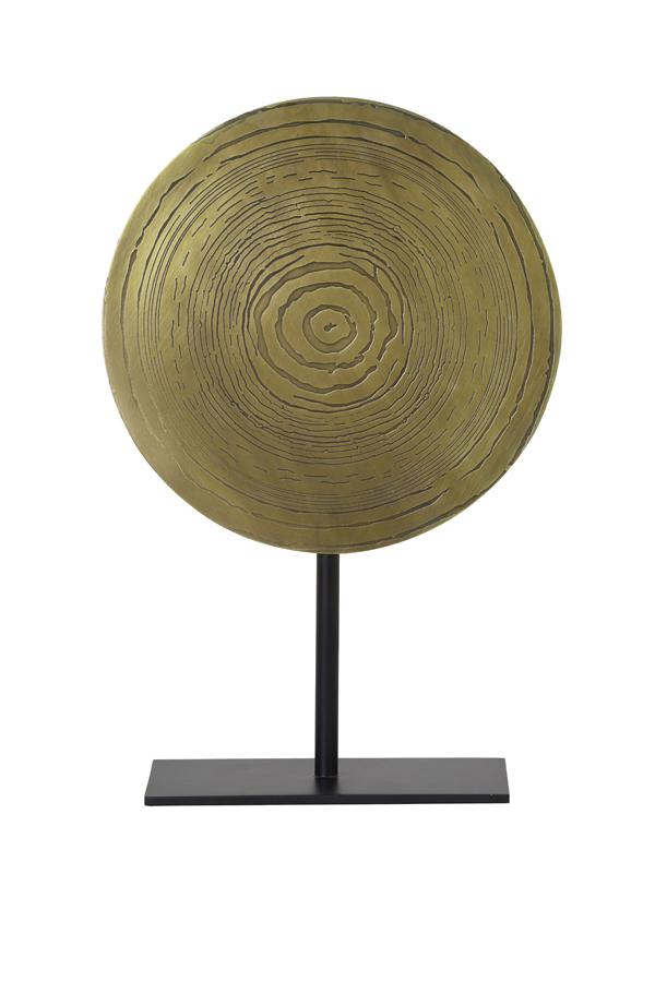 Sasim Ornament op voet 25x10x39 cm ant brns spiraal-mt zwrt