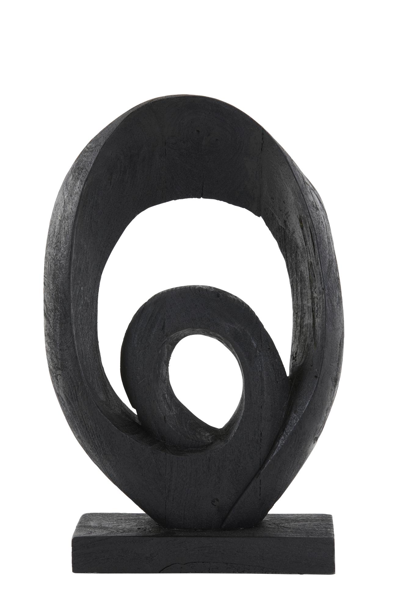 Randa Ornament 30x9x46 cm hout mat zwart