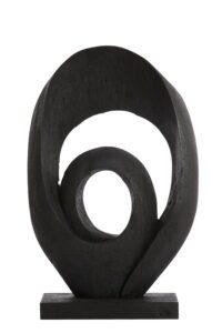 Randa Ornament 40x14x60 cm hout mat zwart