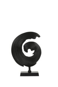 Shwiba Ornament op voet 29x10x40 cm mat zwart