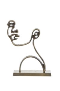Face Ornament op voet 28x8x38 cm antiek brons