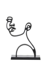 Face Ornament op voet 28x8x38 cm mat zwart
