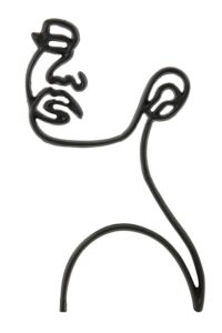 Face Wandornament 28x8x45 cm mat zwart