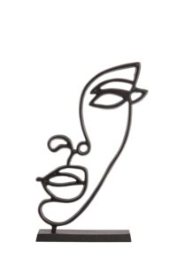 Face Ornament op voet 26x8x51 cm mat zwart