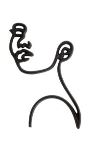 Face Wandornament 26x8x38 cm mat zwart
