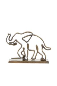 Elephant Ornament op voet 34x8x25 cm antiek brons