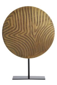 Zahina Ornament op voet 40x10x56 cm antiek brons+mat zwart