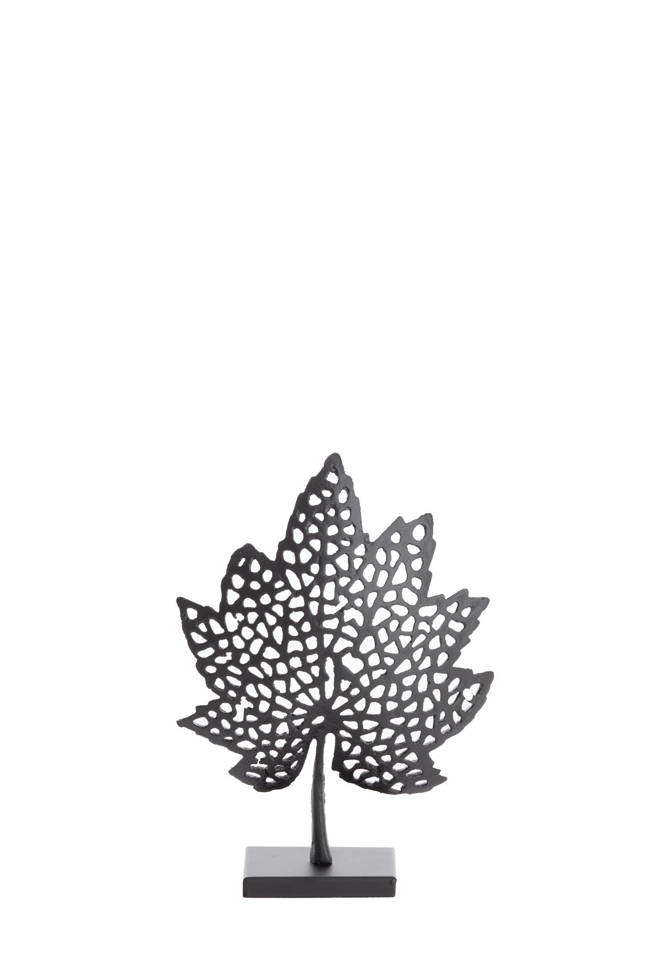 Leaf Ornament op voet 22x8x30 cm mat zwart