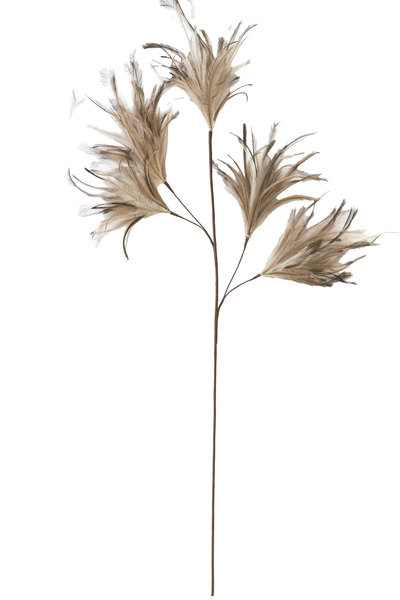 Feather Ornament 5 veren 95 cm grijs
