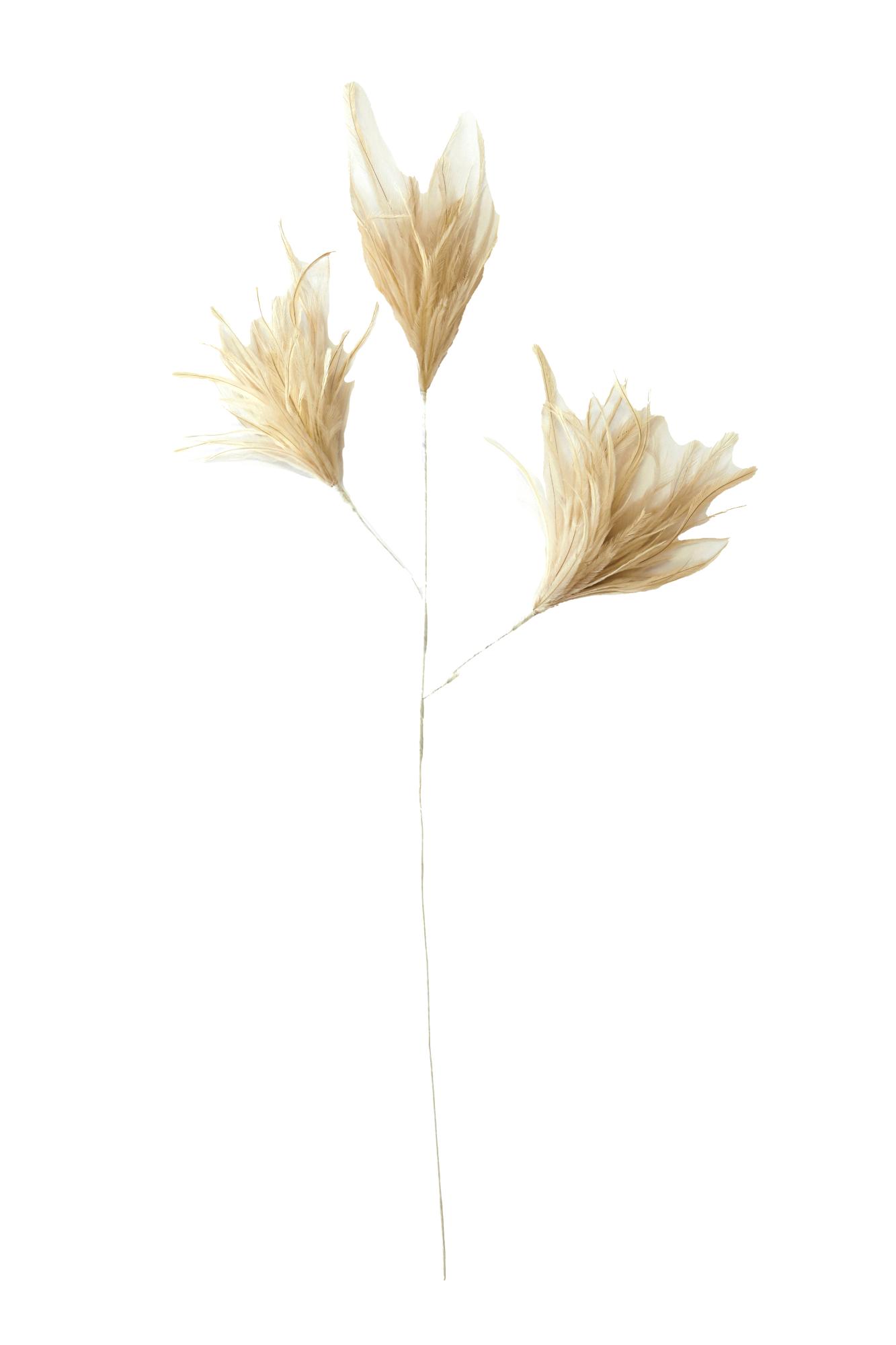 Feather Ornament 3 veren 78 cm wit