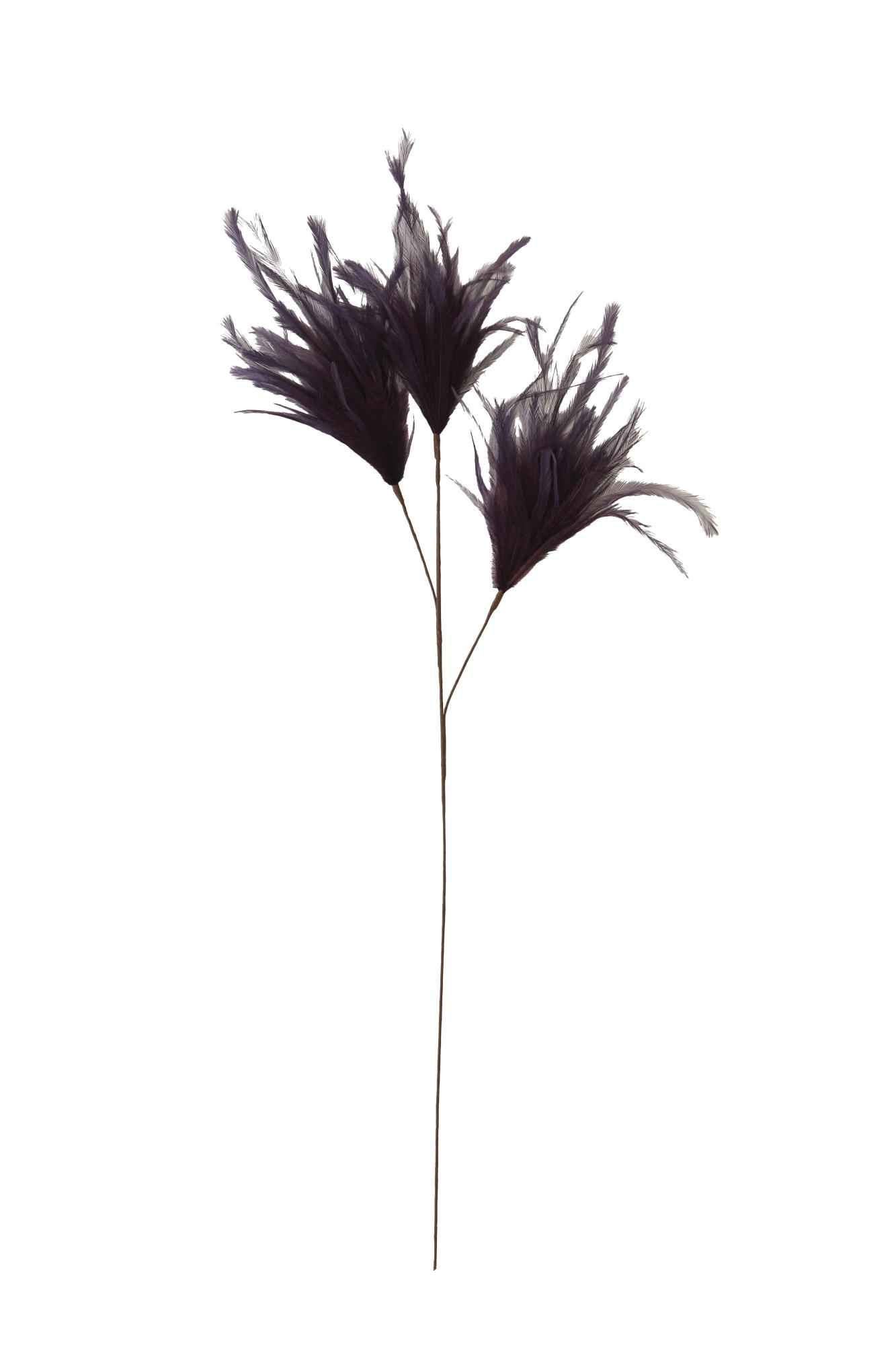 Feather Ornament 3 veren 78 cm donker paars