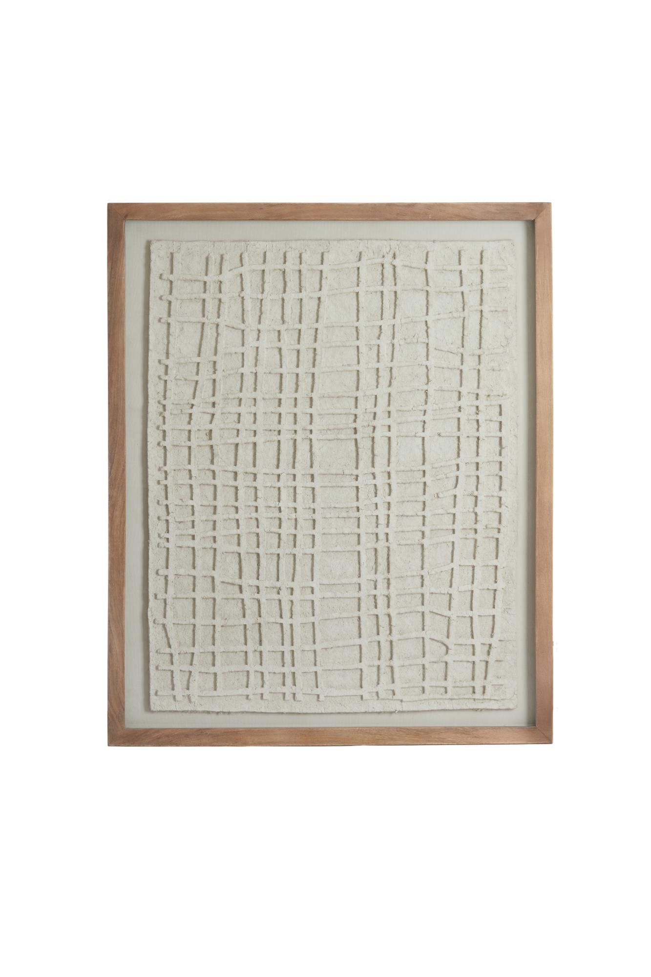 Haiku Wandornament 74x2x90 cm papier-maché crème