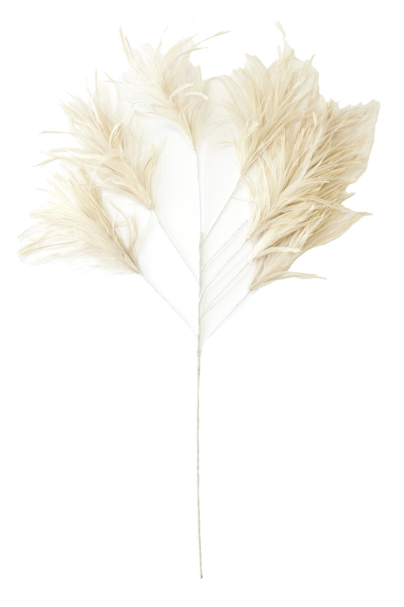 Feather Ornament 8 veren 95 cm wit