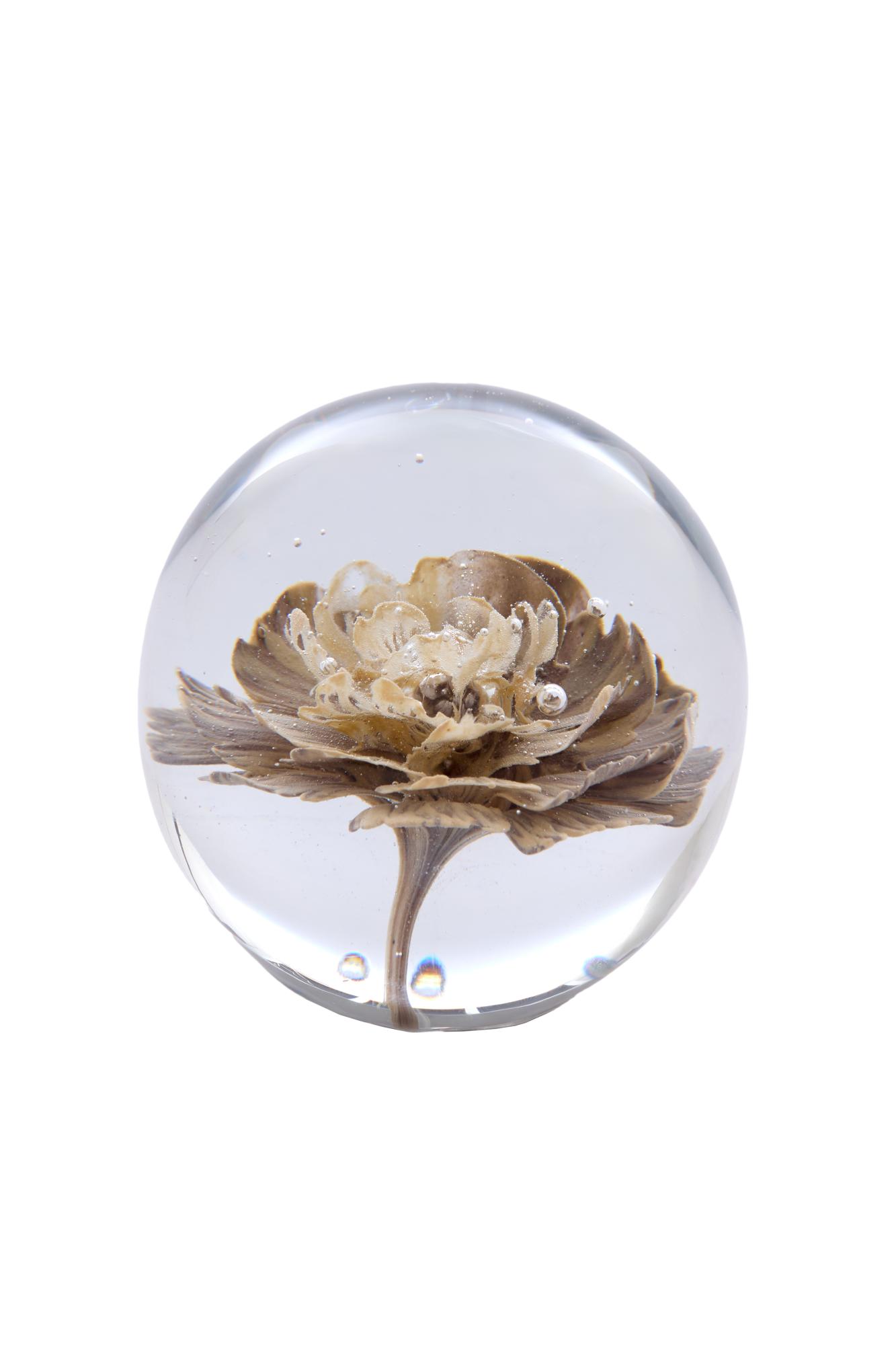 Flower Ornament Ø8x8 cm glas crème