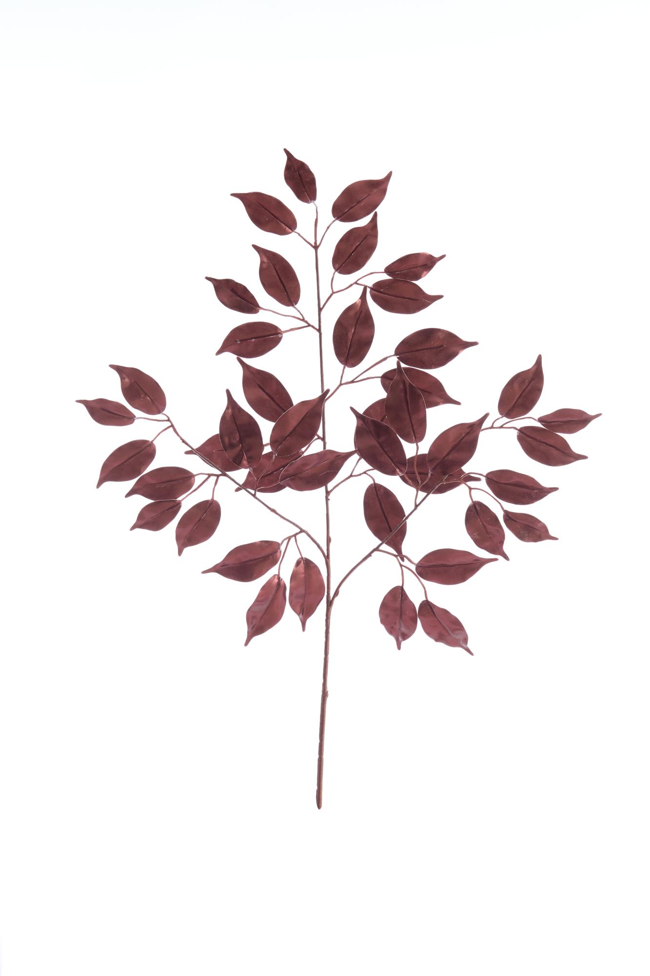 Ficus Ornament 45x74 cm metallic bordeaux