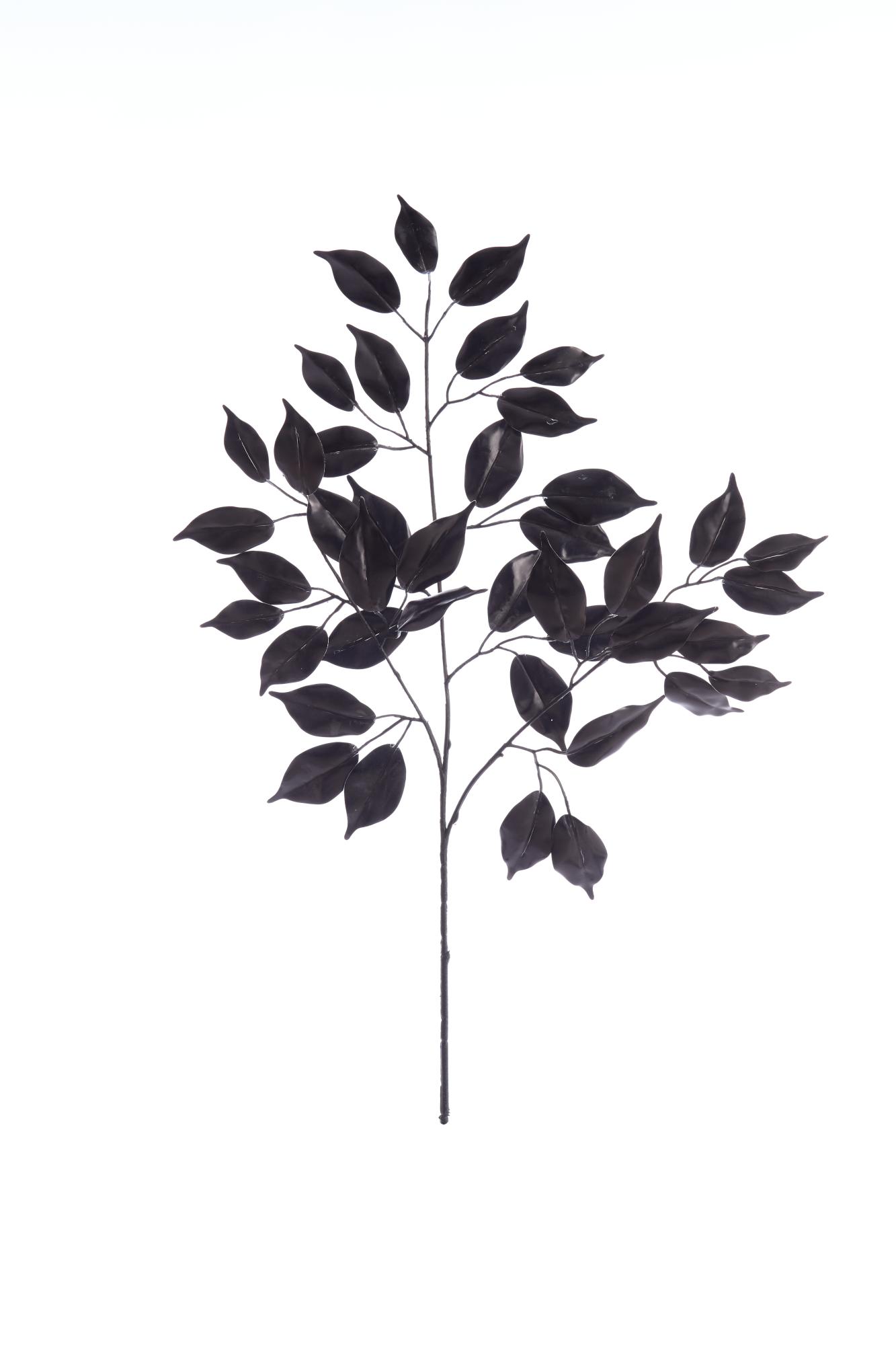 Ficus Ornament 45x74 cm metallic zwart