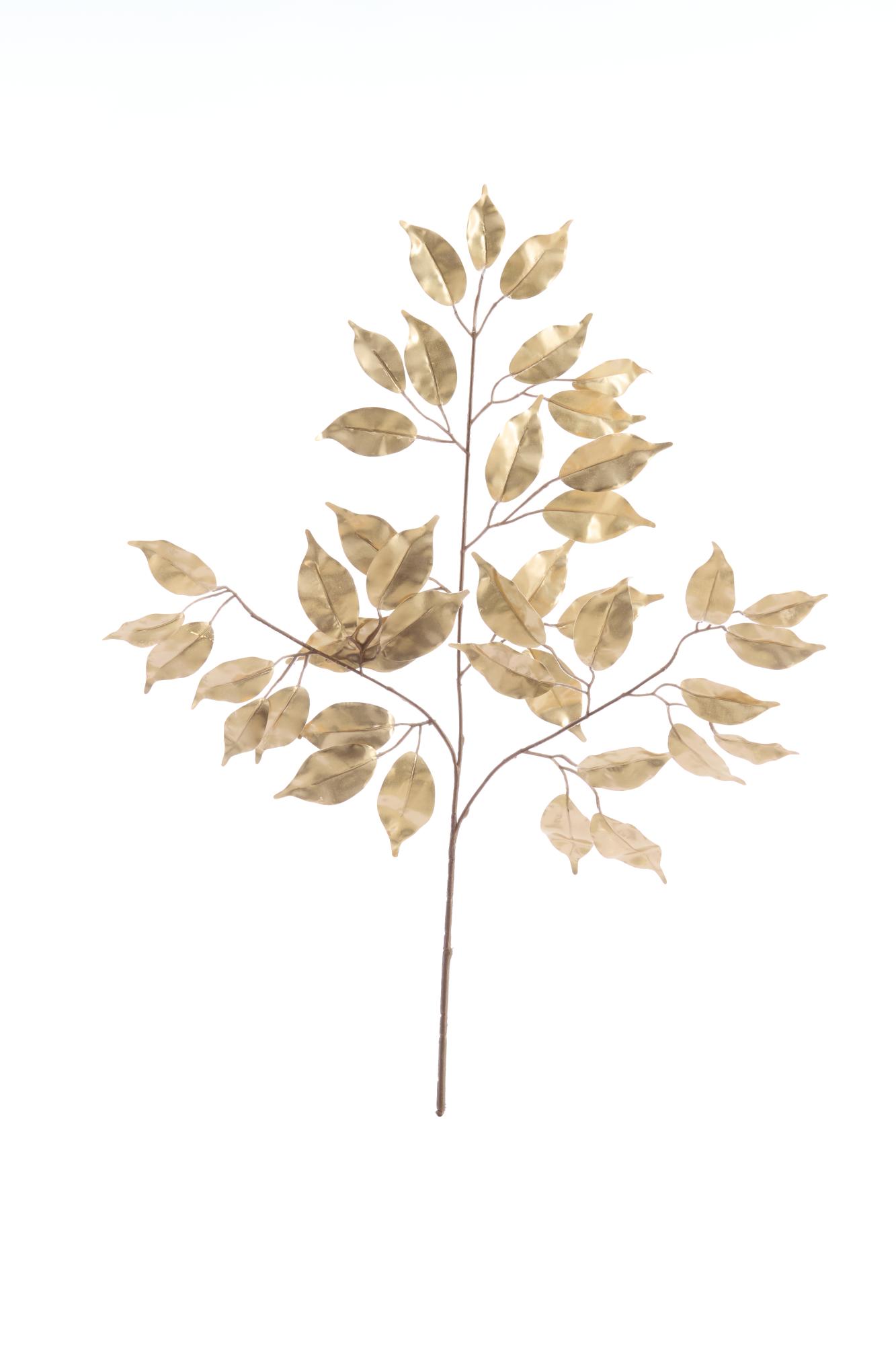Ficus Ornament 45x74 cm metallic licht goud