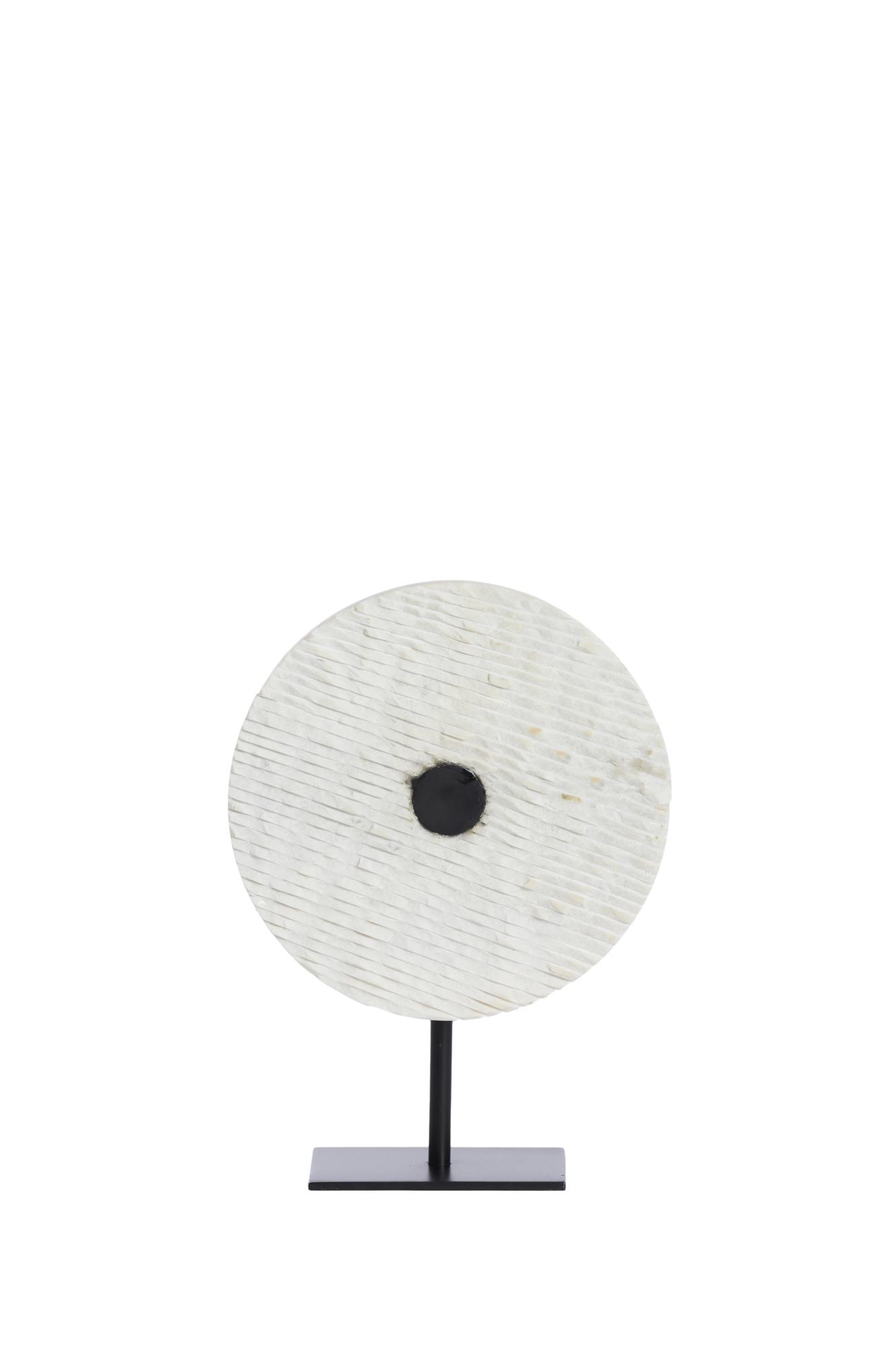 Yfke Ornament op voet 25x10x35 cm marmer wit+mat zwart