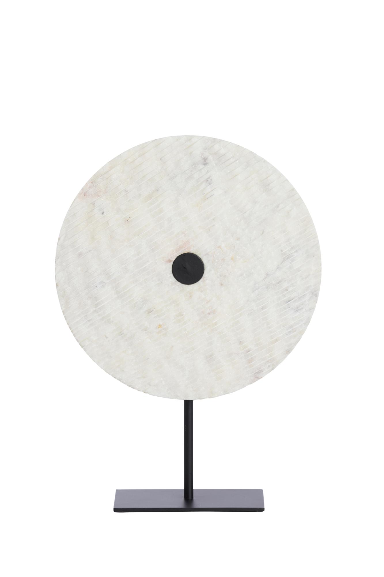Yfke Ornament op voet 35x12x50 cm marmer wit+mat zwart