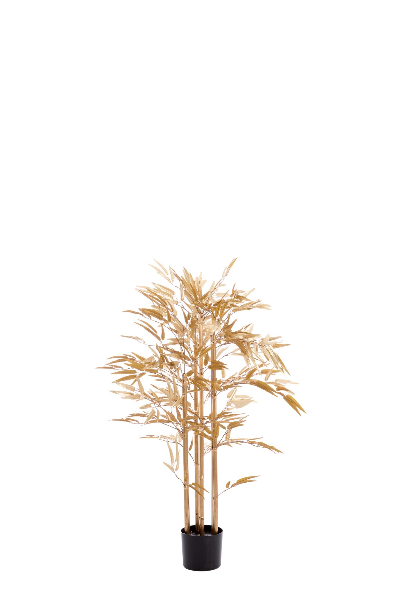 Bambo Ornament in pot 120x70x120 cm metallic licht goud
