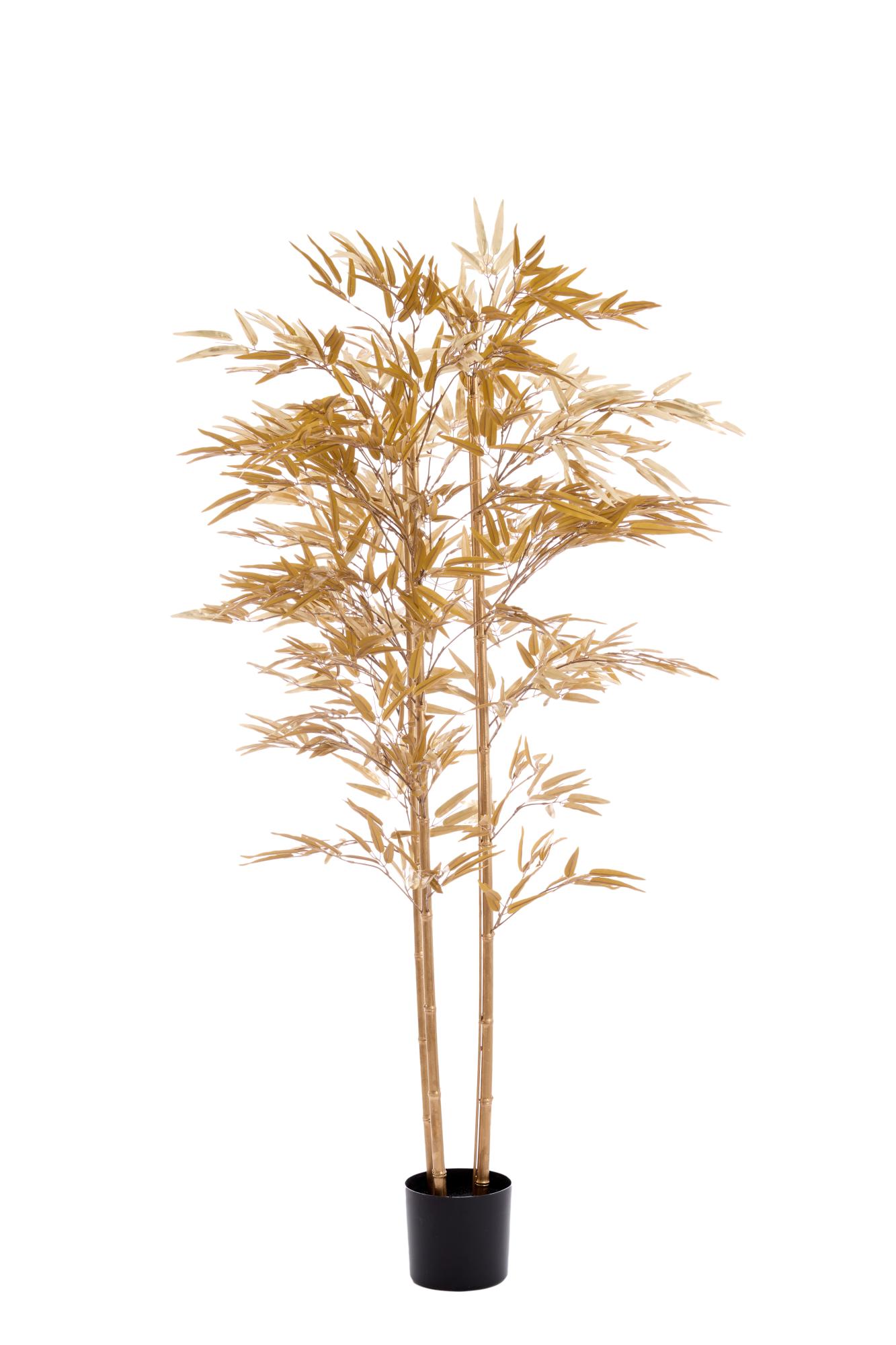 Bambo Ornament in pot 180x100x180 cm metallic licht goud