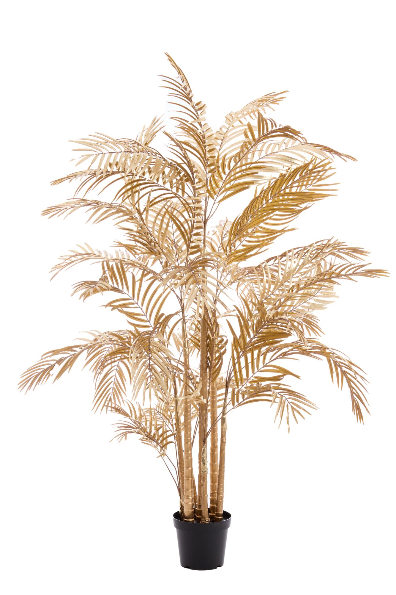 Palm Ornament in pot 198x160x198 cm metallic licht goud