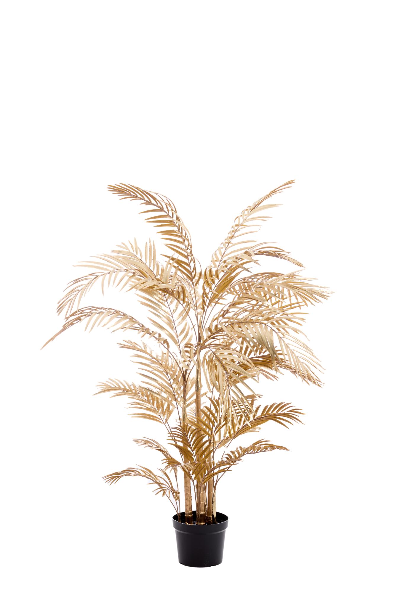 Palm Ornament in pot 135x145x135 cm metallic licht goud
