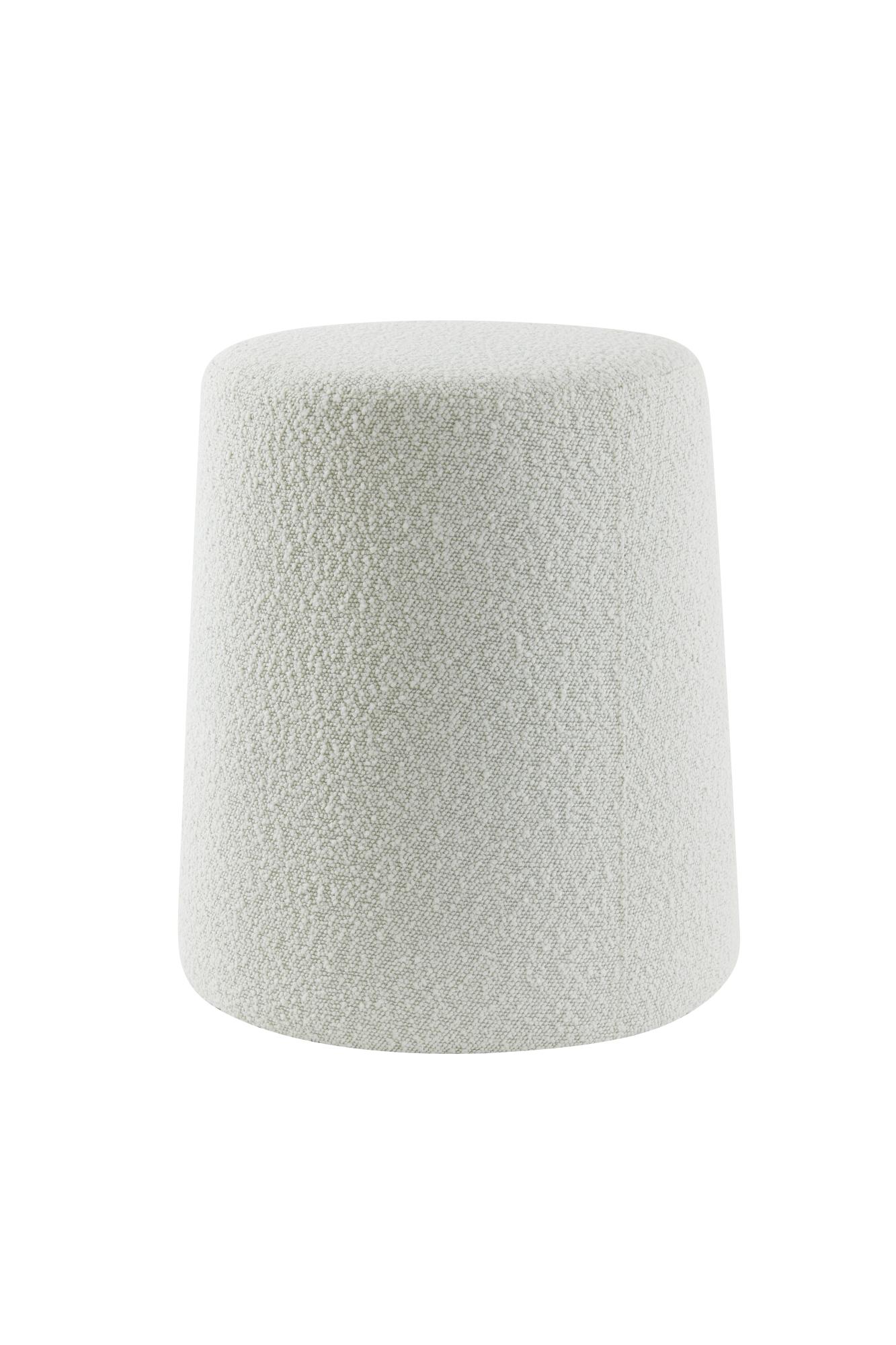 Lauryn Poef Ø39x45 cm bouclé crème