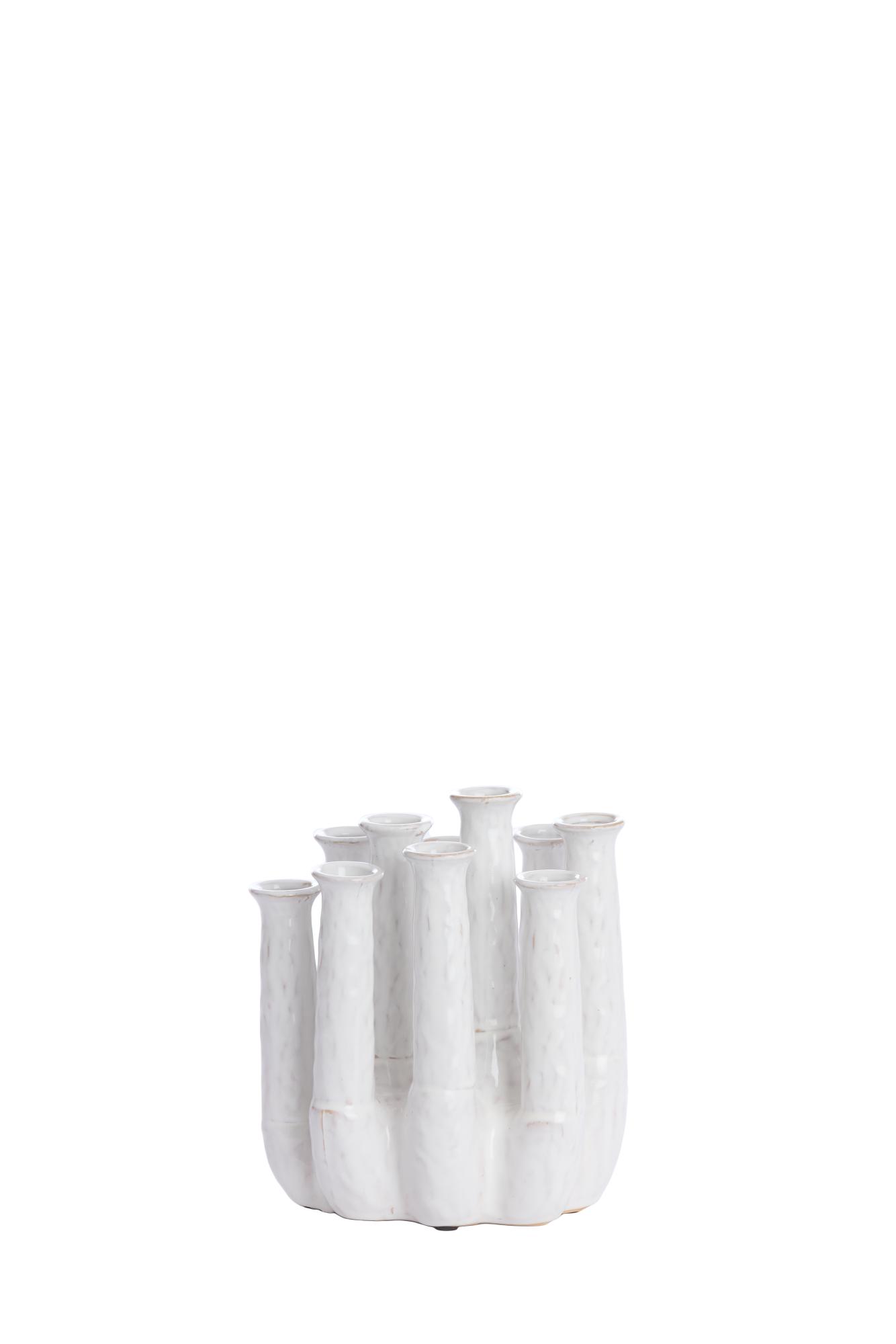 Leanja Vaas deco 20x15x24 cm keramiek crème