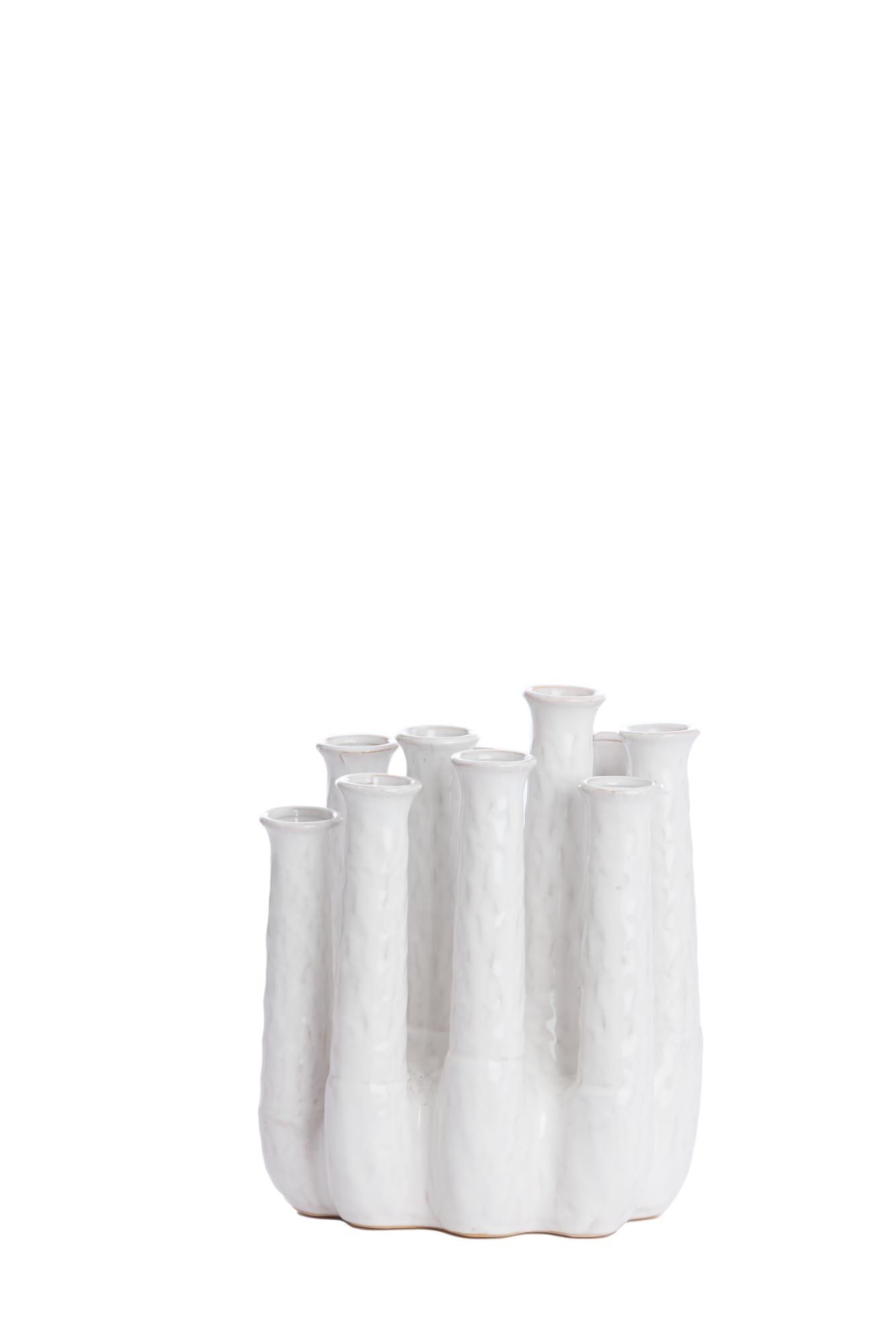 Leanja Vaas deco 25x17x30 cm keramiek crème