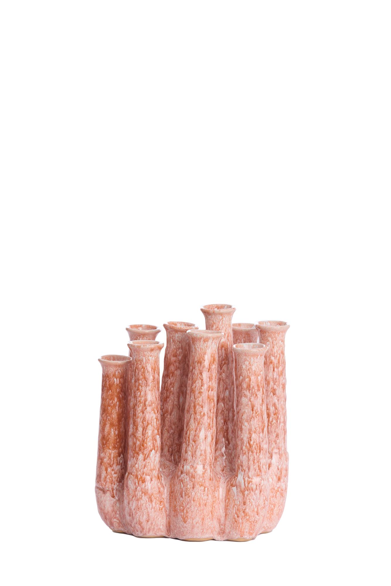 Leanja Vaas deco 25x17x30 cm keramiek roze