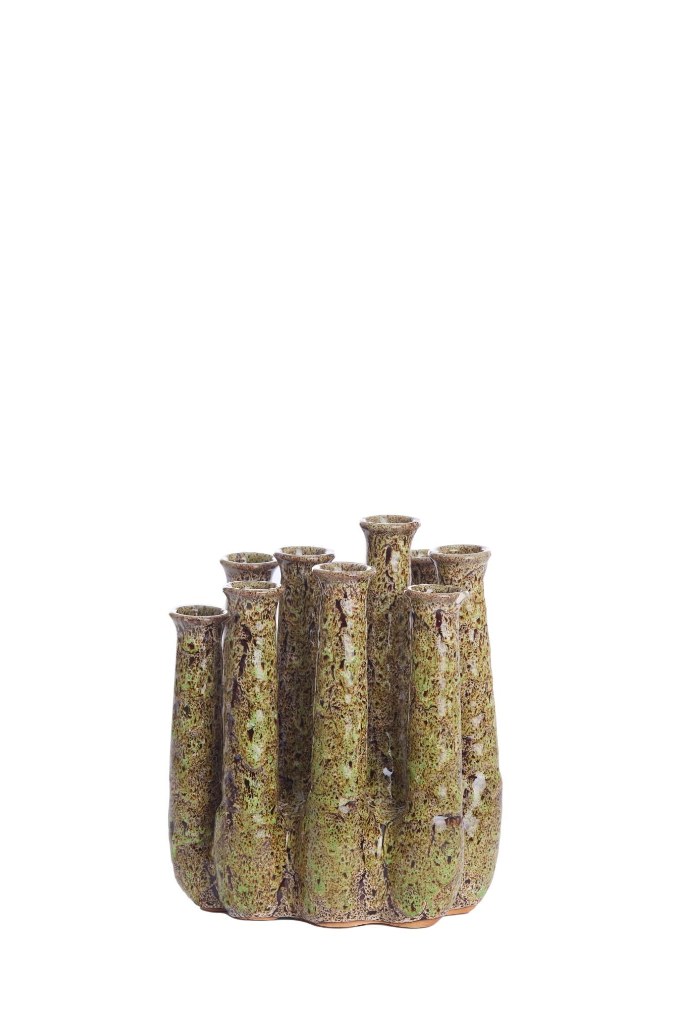 Leanja Vaas deco 25x17x30 cm keramiek groen