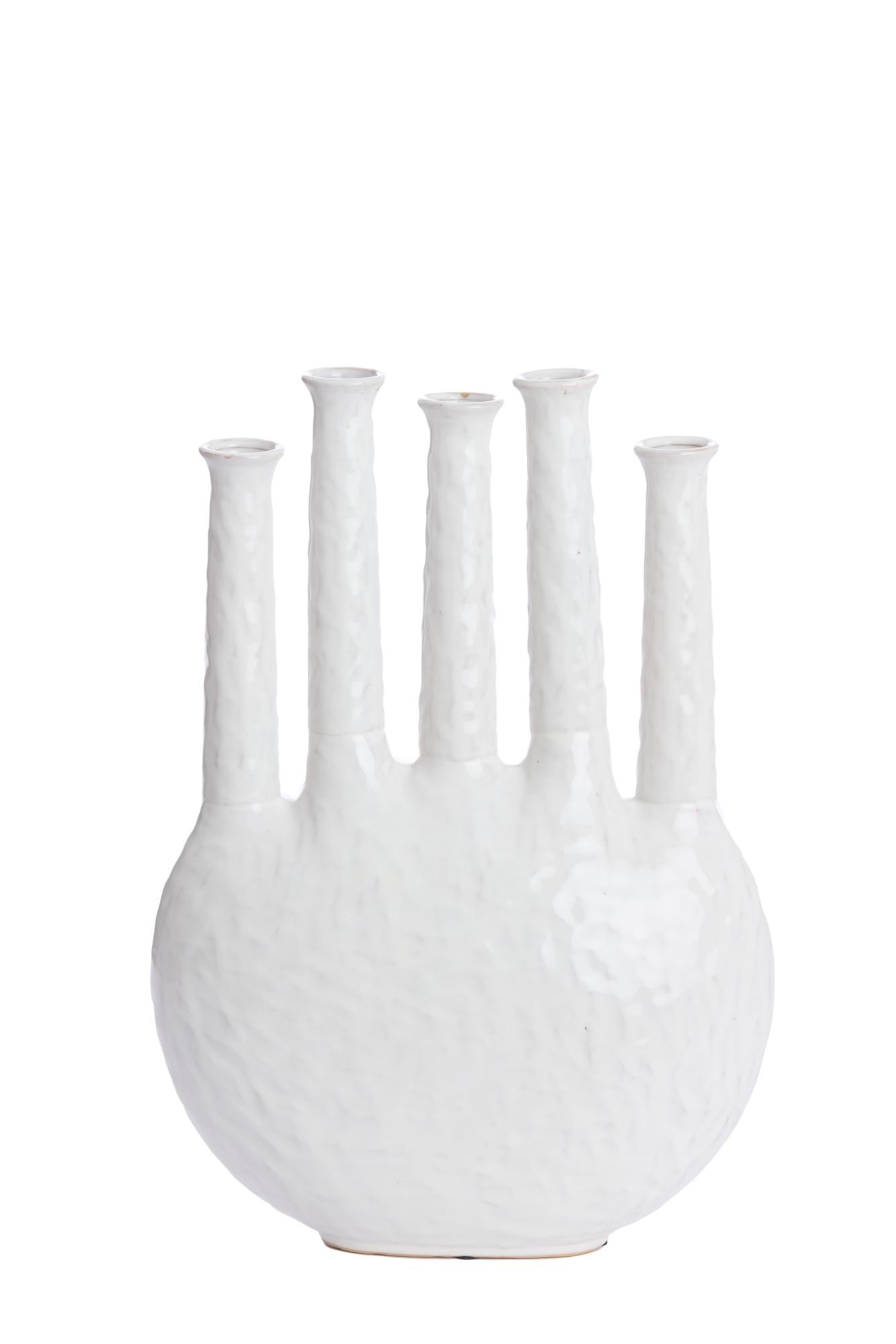Bekapo Vaas deco 34x14x48 cm keramiek crème